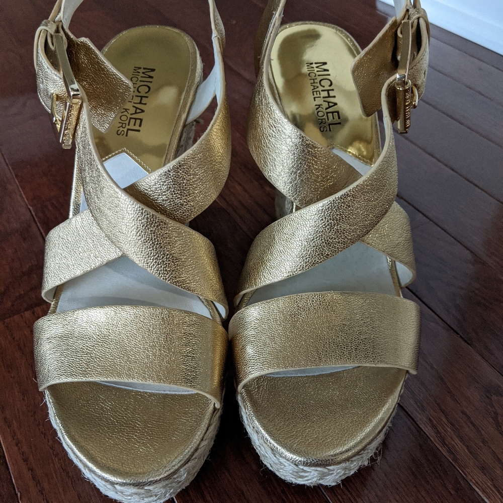 Michael kors gold espadrilles